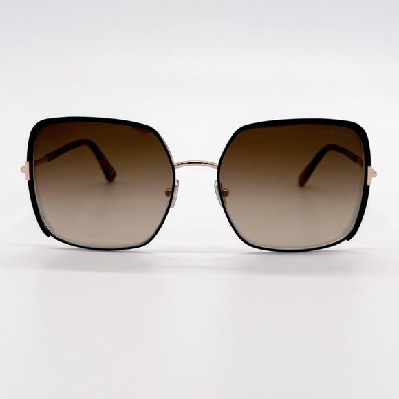 NEW TOM FORD RAPHAELA TF1006 48F WOMEN SUNGLASSES FT1006/S GOLD BROWN - Picture 4 of 9